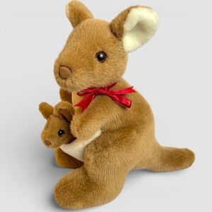 Vintage 1994 Uni-Toys Kangaroo Plush with Baby Joey Australia Stuffed Animal 12"
